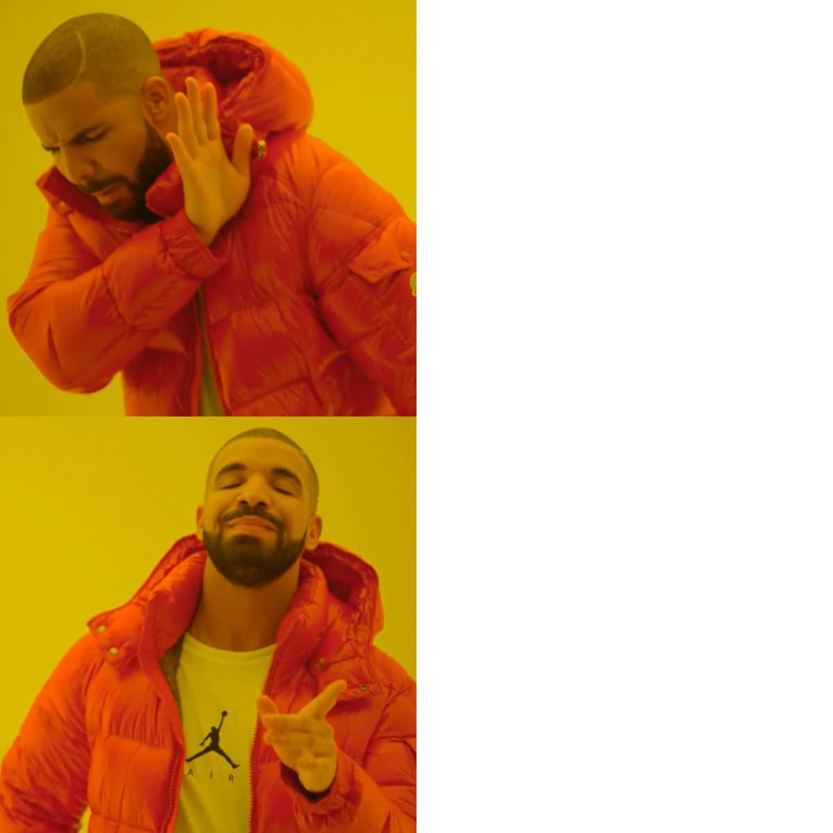 Blank Drake Hotline Bling meme template
