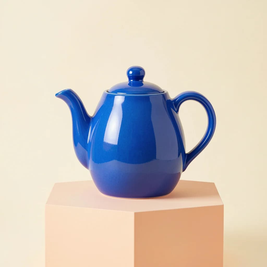Blue ceramic teapot generated with FLUX.2 Klein 9B