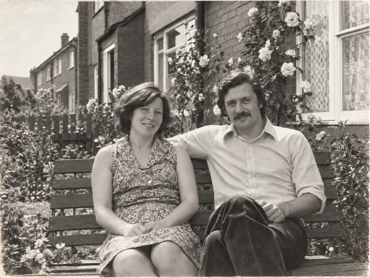 The same family snapshot with clearer tones and fewer surface marks