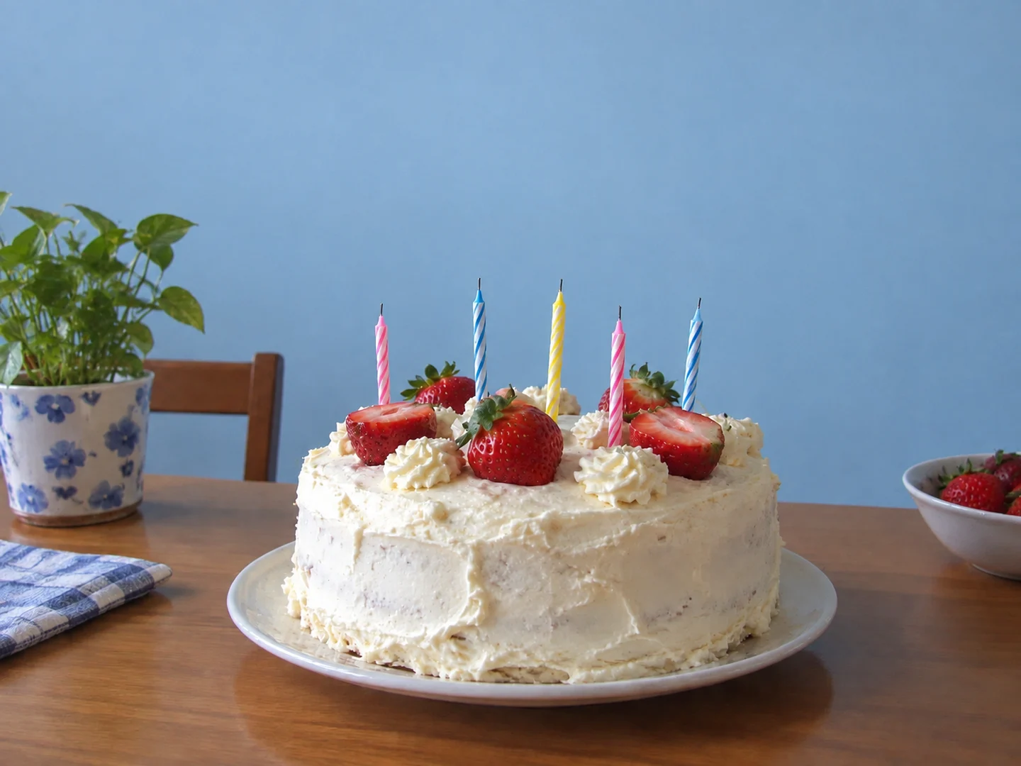The same birthday cake photo with cleaner edges and smoother background